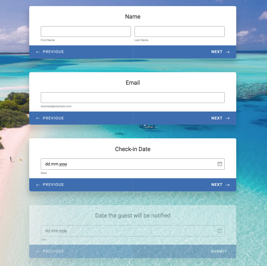 Sample Booking Form